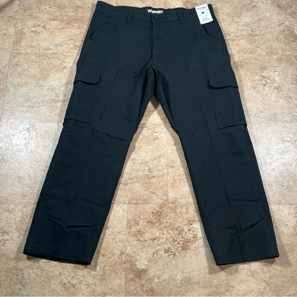 New Men's Wrangler Workwear Cargo Pants Relaxed Fit‎ Black Grunge Skater Baggy